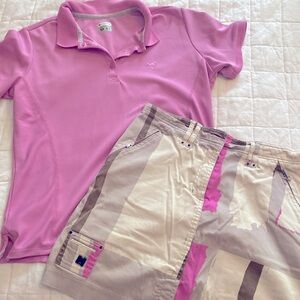 OTD Golf Outfit-DKNY Golf skort (size 4) & Columbia Pink polo (size S